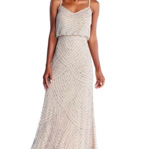 Adrianna Papell Embellished Blouson Dress-Blush